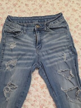 Women's Distressed Light Blue Skinny Jeans